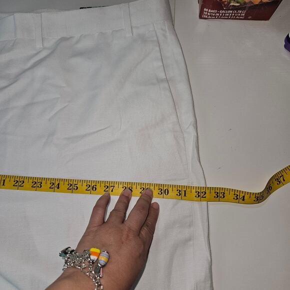 Cubavera Linen Blend Pants Men's 54x30 White NWT Big & Tall Flat Front Resort - Picture 8 of 9